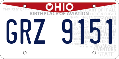 OH license plate GRZ9151