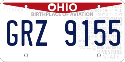 OH license plate GRZ9155