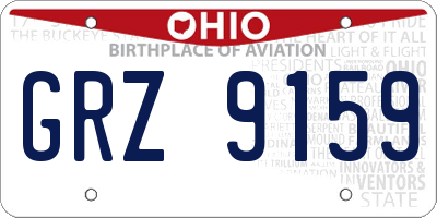 OH license plate GRZ9159