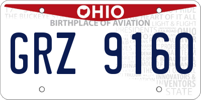 OH license plate GRZ9160