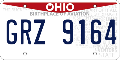 OH license plate GRZ9164