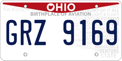 OH license plate GRZ9169