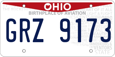 OH license plate GRZ9173