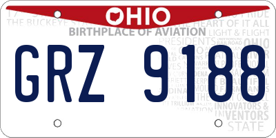 OH license plate GRZ9188
