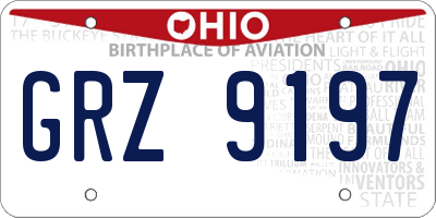 OH license plate GRZ9197