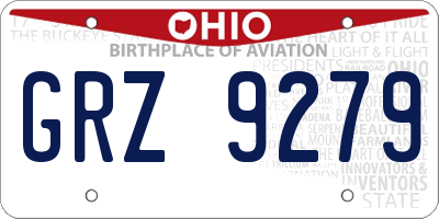 OH license plate GRZ9279