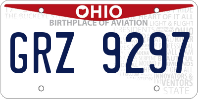 OH license plate GRZ9297