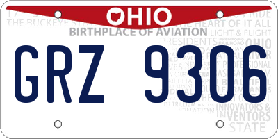 OH license plate GRZ9306