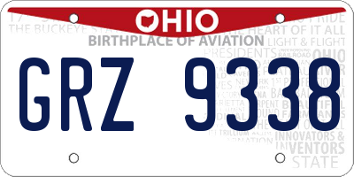 OH license plate GRZ9338