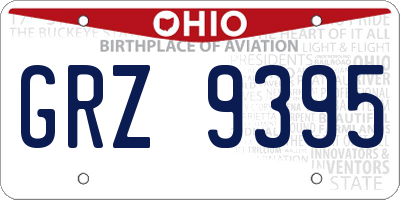 OH license plate GRZ9395