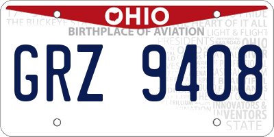 OH license plate GRZ9408