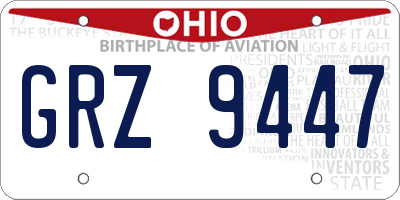 OH license plate GRZ9447