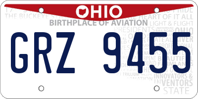 OH license plate GRZ9455