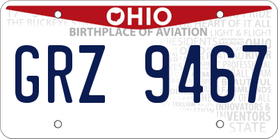 OH license plate GRZ9467