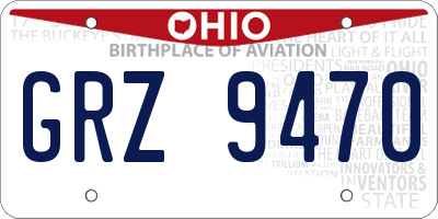 OH license plate GRZ9470