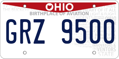 OH license plate GRZ9500