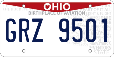 OH license plate GRZ9501