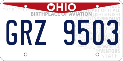 OH license plate GRZ9503
