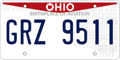 OH license plate GRZ9511