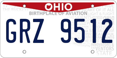 OH license plate GRZ9512