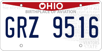 OH license plate GRZ9516