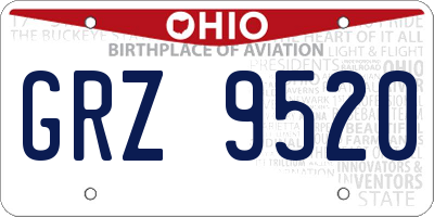 OH license plate GRZ9520