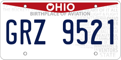 OH license plate GRZ9521