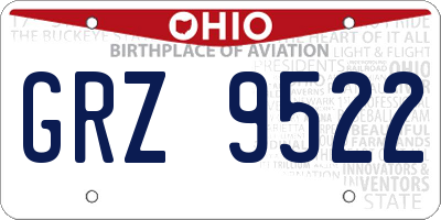 OH license plate GRZ9522