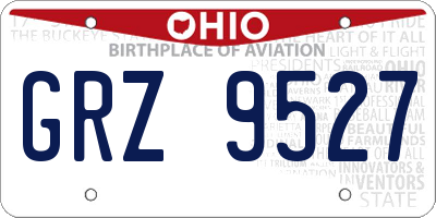 OH license plate GRZ9527