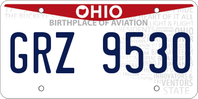 OH license plate GRZ9530