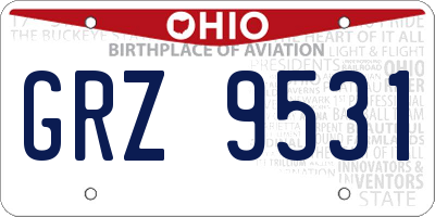 OH license plate GRZ9531