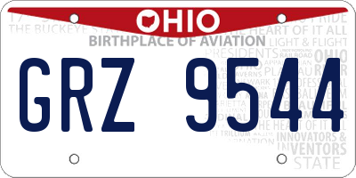 OH license plate GRZ9544
