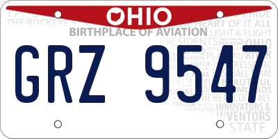 OH license plate GRZ9547
