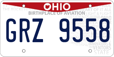 OH license plate GRZ9558