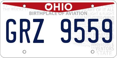 OH license plate GRZ9559