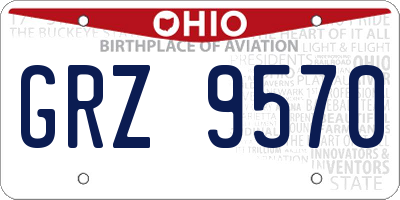 OH license plate GRZ9570