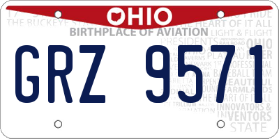 OH license plate GRZ9571