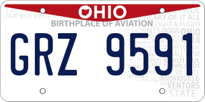 OH license plate GRZ9591