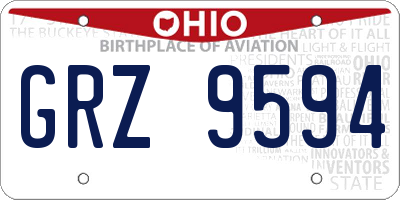 OH license plate GRZ9594
