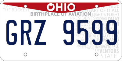 OH license plate GRZ9599