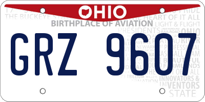 OH license plate GRZ9607