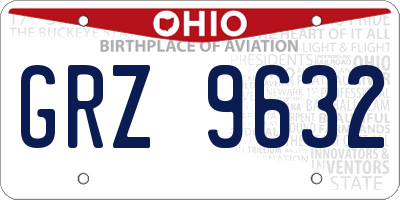 OH license plate GRZ9632