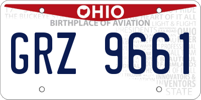 OH license plate GRZ9661