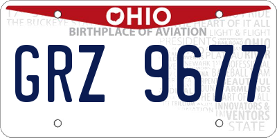 OH license plate GRZ9677