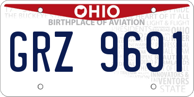 OH license plate GRZ9691