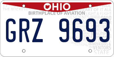 OH license plate GRZ9693