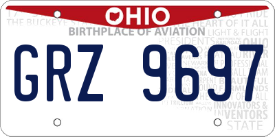 OH license plate GRZ9697