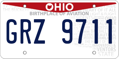 OH license plate GRZ9711