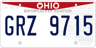 OH license plate GRZ9715