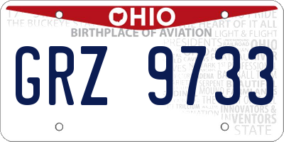 OH license plate GRZ9733